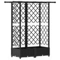 vidaXL Vyvýšený záhon s mriežkou a strechou Čierna 124 x 40 x 121 cm