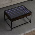 vidaXL Konferenčný stolík s nekonečnými LED dymový dub 70x50x41 cm