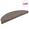 vidaXL Schodové rohože, samolepiace, 20 ks, 56x17x3 cm, béžové, polkruhové