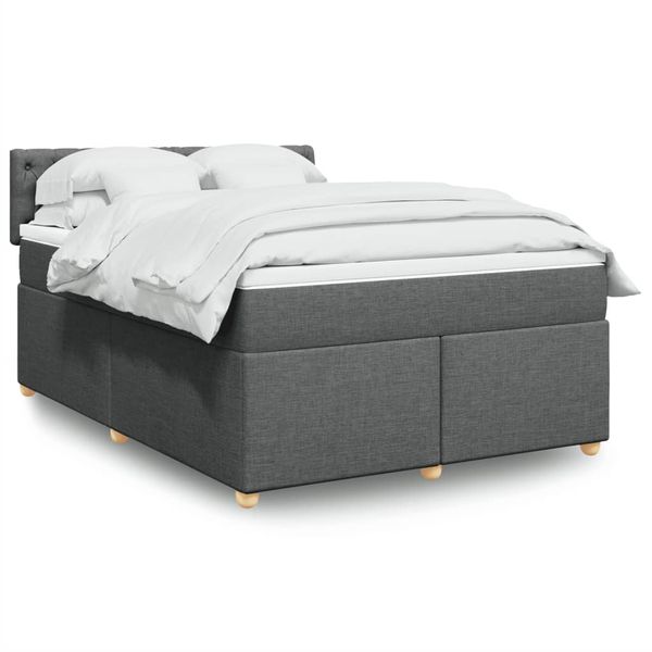 vidaXL Boxspring posteľ s matracom tmavosivá 160x200 cm látka