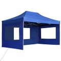 vidaXL Profesionálny skladací stan+steny, hliník 4,5x3 m, modrý
