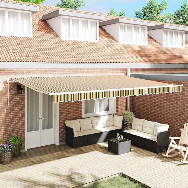 vidaXL Sklopná markíza Viacfarebný 500 × 350 cm Polyester a hliník