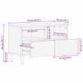 vidaXL TV skrinka Medová hnedá 70 x 33 x 46 cm Masívne mango drevo