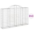 vidaXL Oblúkové gabiónové koše 13 ks 200x30x120/140cm pozinkov. železo