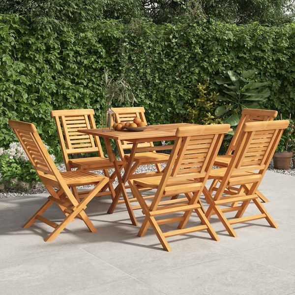 vidaXL Skladacie záhradné stoličky 6 ks 47x63x90 tíkový masív