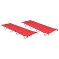 vidaXL Kempingové ležadlá 2ks 180x60x19cm, látka oxford, oceľ, červené