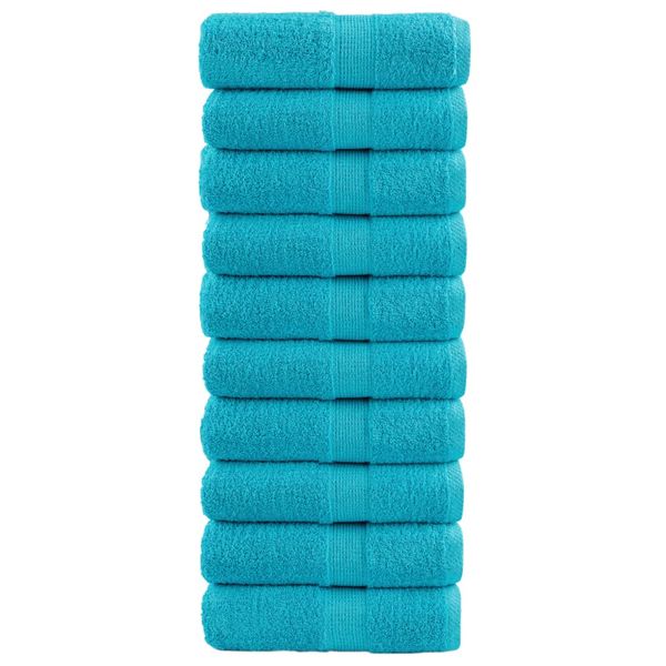 vidaXL Prémiové uteráky pre hostí SOLUND 10 ks tyrkysové 30x50 cm 600 g/m²