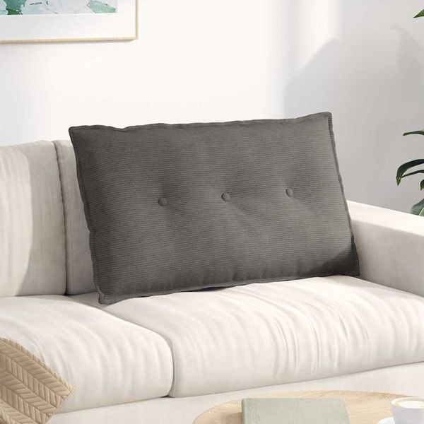 vidaXL Poduška na chrbát Svetlosivá 80 x 50 cm Kordúrová tkanina