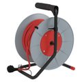 Predlžovací kábel EMOS P194253 na bubne 25m / 4 zás. / s vypínačom / červený / PVC / 230V / 1,5 mm2