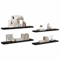vidaXL Plávajúce nástenné police 4ks, lesklé čierne 120x23,5x3,8cm,MDF