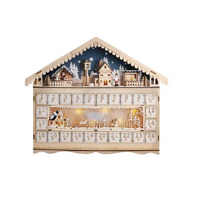 Solight 1V258 LED vánoční dekorace adventní kalnedář - horská chata