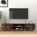 vidaXL TV skrinka dymový dub 180x31,5x40 cm kompozitné drevo