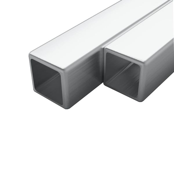 vidaXL Trúbky, nerezová oceľ 2 ks, štvorcový jokel V2A 2m 20x20x1,9mm