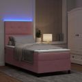 vidaXL LED box s pružinami s čelnou doskou Ružová 80 x 200 cm Zamat