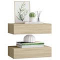 vidaXL Zásuvkové police nástenné 2 ks dubové 40x23,5x10 cm MDF