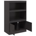 vidaXL Komoda čierna 67x39x107 cm oceľová