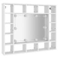 vidaXL Zrkadlová skrinka s LED biela 91x15x76,5 cm