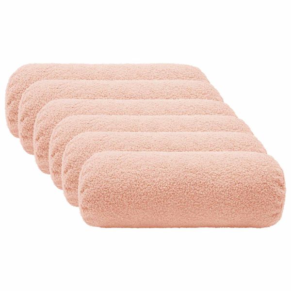 vidaXL Poťah na podložku 6 pcs HEERLEN Ružová Ø 15 x 40 cm Bouclé