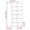 vidaXL Regál na topánky čierny dub 54x34x100,5 cm spracované drevo