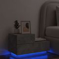 vidaXL Nočný stolík s LED svetlami betónovo sivý 70x36x40,5 cm
