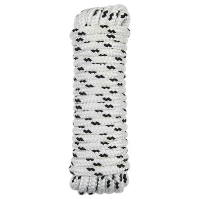 vidaXL Lano na čln 12 m 1.4 Biela a čierna Polyester