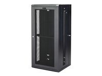 Startech 26U 19" Wall Mount Network Cabinet, 16" Deep Hinged Locking IT Network Switch Depth Enclosure, Assembled Vented Computer Equipment Data Rack with Shelf & Flexible Side Panels - 26U Vented Cabinet (RK2620WALHM) - Rozvádzačová skriňa - montáž na stenu - čierna - 26U