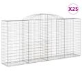 vidaXL Oblúkové gabionové koše 25 ks 300x50x140/160 cm pozink. železo