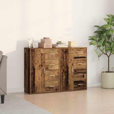 vidaXL Servírovacia skriňa 2 pcs Staré drevo 60 x 31 x 84 cm