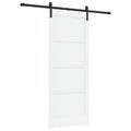 vidaXL Posuvné dvere 83 x 202 cm Borovicový masív Biela a čierna