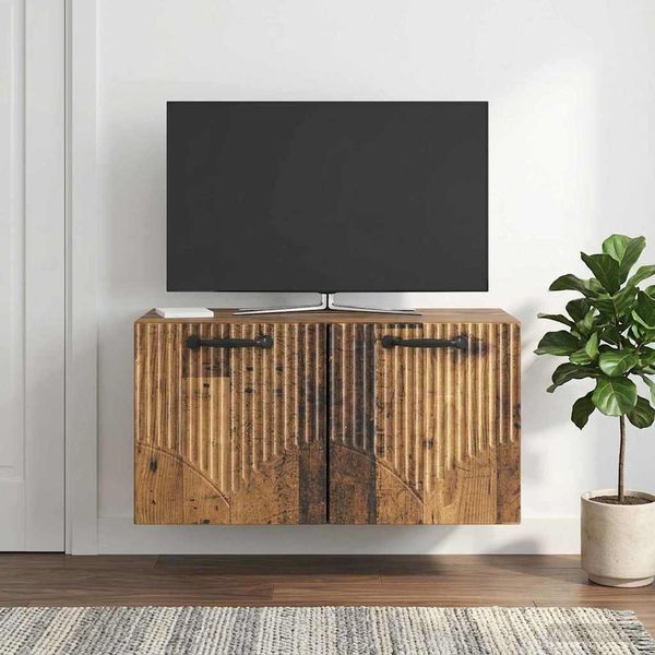vidaXL Nástenná TV skrinka Staré drevo 59,5 x 31 x 30 cm