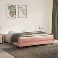 vidaXL Posteľný rám s boxspringom ružový 160x200 cm zamat