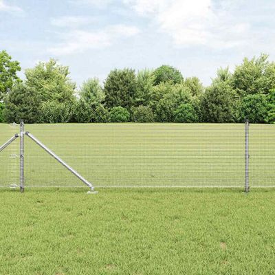 vidaXL Zváraný drôtový plot s hrotmi 10 x 0,4 m Strieborná Sieťovina
