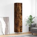 vidaXL Vysoká skrinka dymový dub 34,5x34x180 cm spracované drevo