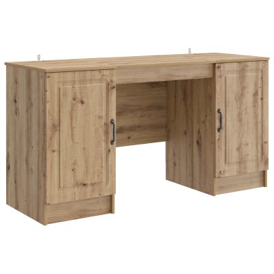 vidaXL Stôl s poličkou Dub artisan 142,5 x 50 x 75 cm Kompozitné drevo