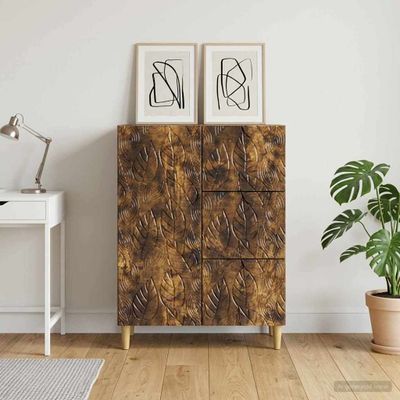 vidaXL Servírovacia skriňa Dymový dub 66 x 34,5 x 90 cm