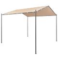 vidaXL Oceľový altánok/prístrešok/stan, 3x3 m, béžový