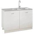 vidaXL Kuchynský drez, 2 vaničky, strieborný 1200x600x155 mm, oceľ