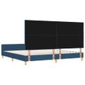 vidaXL Rám postele s čelnou doskou Modrá 200 x 200 cm látka
