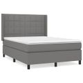 vidaXL Boxspring posteľ s matracom tmavosivá 140x200 cm látka