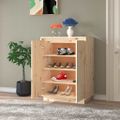 vidaXL Skrinka na topánky 60x35x80 cm masívna borovica