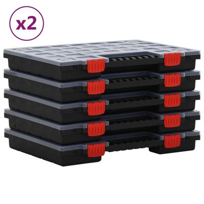 vidaXL Triediace boxy 10 ks 40x30x5 cm polypropylén