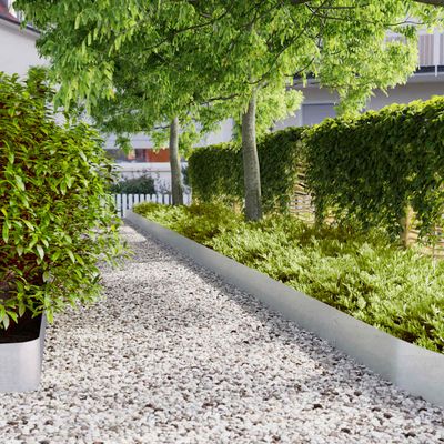 vidaXL Obrubník trávnika 30 ks 20 x 103 cm Pozinkovaná oceľ Strieborná