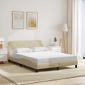 vidaXL Rám postele Dover krémová 140x190 cm látka