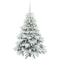 vidaXL Umelý vianočný stromček s 150 LED-i Biela 120 cm PE a PVC
