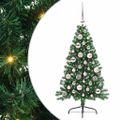 vidaXL Umelý predsvietený vianočný stromček Zelená 120 cm PVC