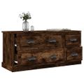 vidaXL TV skrinka dymový dub 100x35,5x45 cm kompozitné drevo