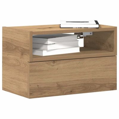 vidaXL Nástenný nočný stolík dub artisan 45x26x28,5 cm