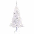vidaXL Umelý vianočný stromček s 150 LED-i Biela 150 cm PVC a oceľ