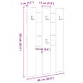 vidaXL Vešiak na stenu Nástenná montáž Dymová dub 65 x 3 x 100 cm