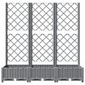 vidaXL Záhradný kvetináč s mriežkou bledosivý 120x40x121,5 cm PP